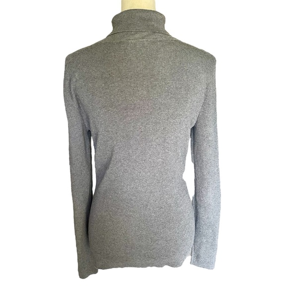 White House Black Market Ribbed Cashmere Wool Silk Blend Turtleneck Women Size M - Picture 3 of 7